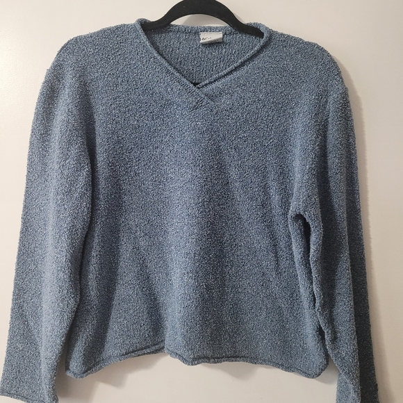 Columbia Rolled Hem Roll Neck Heathered light dusty blue sweater - Picture 1 of 5